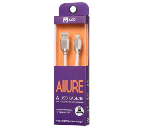 Кабели USB ACD USB кабель ACD-Allure Lightning ; USB-A Кожа, 1м, белый (ACD-U926-P5W) Кабели USB ACD USB кабель ACD-Allure Lightning ; USB-A Кожа, 1м, белый (ACD-U926-P5W)
