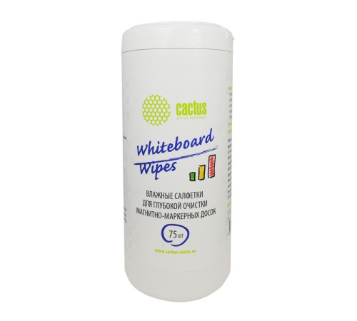 Салфетки Cactus CS-WB075 для маркерных досок туба 75шт влажных Салфетки Cactus CS-WB075 для маркерных досок туба 75шт влажных