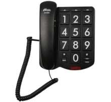 RITMIX RT-520 black Телефон проводной[повтор. набор, регулировка уровня громкости, световая индикац]