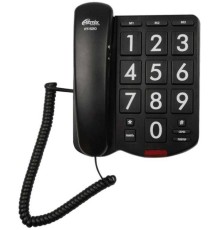 RITMIX RT-520 black Телефон проводной[повтор. набор, регулировка уровня громкости, световая индикац]