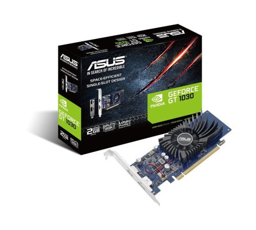 Видеокарта Asus PCI-E GT1030-2G-BRK nVidia GeForce GT 1030 2048Mb 64bit GDDR5 1228/6008/HDMIx1/DPx1/HDCP Ret low profile Видеокарта Asus PCI-E GT1030-2G-BRK nVidia GeForce GT 1030 2048Mb 64bit GDDR5 1228/6008/HDMIx1/DPx1/HDCP Ret low profile