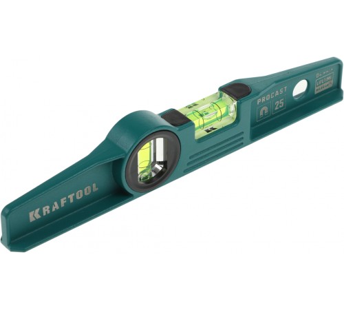 KRAFTOOL Уровень "SUPERKRAFT-M" литой, 2 ампулы, 0,5 мм/м, 250 мм [34717-025]