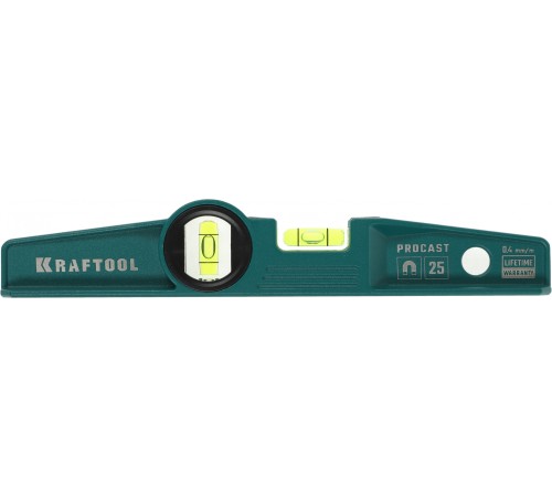 KRAFTOOL Уровень "SUPERKRAFT-M" литой, 2 ампулы, 0,5 мм/м, 250 мм [34717-025]