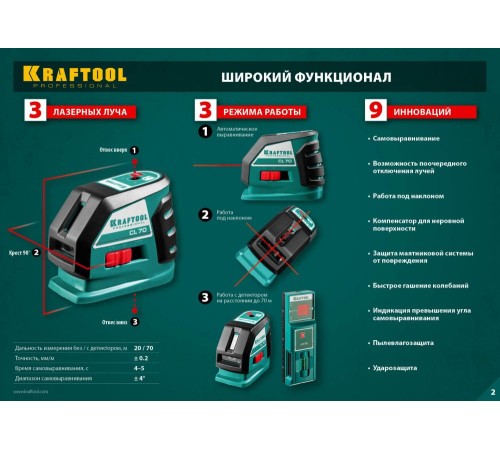 Лазерный нивелир Kraftool 34660 Лазерный нивелир Kraftool 34660