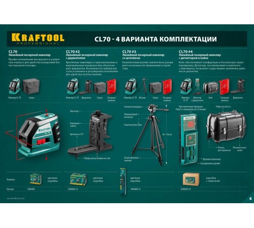 Лазерный нивелир Kraftool 34660 Лазерный нивелир Kraftool 34660