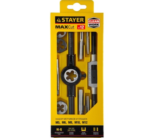 STAYER MaxCut 12 предметов, набор метчиков и плашек (28012-H12_z01) STAYER MaxCut 12 предметов, набор метчиков и плашек (28012-H12_z01)