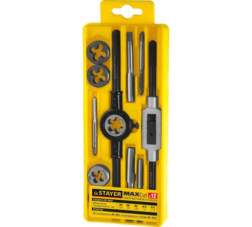 STAYER MaxCut 12 предметов, набор метчиков и плашек (28012-H12_z01) STAYER MaxCut 12 предметов, набор метчиков и плашек (28012-H12_z01)