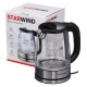 Чайник электрический Starwind SKG5210 1.7л. 2200Вт черный/серебристый (корпус: стекло)