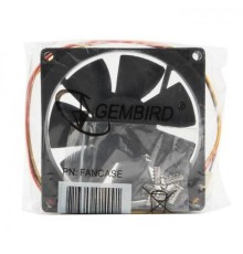 Вентилятор Gembird FANCASE 80x80x25, втулка, 3 pin, провод 30 см {100}