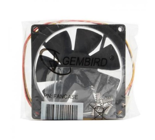 Вентилятор Gembird FANCASE 80x80x25, втулка, 3 pin, провод 30 см {100} Вентилятор Gembird FANCASE 80x80x25, втулка, 3 pin, провод 30 см {100}