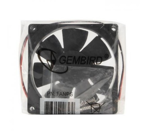Вентилятор Gembird FANPS 80x80x25, втулка, 2 pin, провод 30 см {100} Вентилятор Gembird FANPS 80x80x25, втулка, 2 pin, провод 30 см {100}