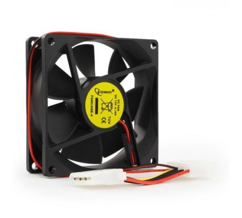 Вентилятор Gembird FANCASE-4 80x80x25, втулка, 4 pin Molex, провод 30 см Вентилятор Gembird FANCASE-4 80x80x25, втулка, 4 pin Molex, провод 30 см