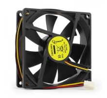 Вентилятор Gembird FANCASE2 92x92x25, втулка, 3 pin, провод 30 см {100} (033329)