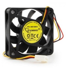 Вентилятор Gembird D6015SM-3 60x60x15, втулка, 3 pin, провод 25 см {100}