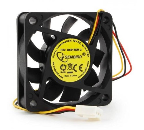 Вентилятор Gembird D6015SM-3 60x60x15, втулка, 3 pin, провод 25 см {100} Вентилятор Gembird D6015SM-3 60x60x15, втулка, 3 pin, провод 25 см {100}