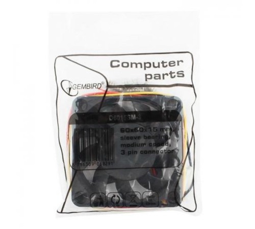 Вентилятор Gembird D6015SM-3 60x60x15, втулка, 3 pin, провод 25 см {100} Вентилятор Gembird D6015SM-3 60x60x15, втулка, 3 pin, провод 25 см {100}
