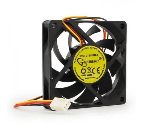 Вентилятор Gembird D7015SM-3 70x70x15, втулка, 3 pin, провод 25 см {100} Вентилятор Gembird D7015SM-3 70x70x15, втулка, 3 pin, провод 25 см {100}