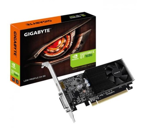 Видеокарта Gigabyte PCI-E GV-N1030D4-2GL nVidia GeForce GT 1030 2048Mb 64bit DDR4 1177/2100 DVIx1/HDMIx1/HDCP Ret low profile