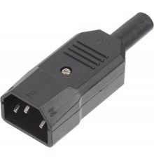 Вилка Lanmaster LAN-IEC-320-C14/90 угловая