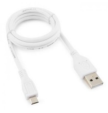 Кабель Cablexpert Кабель USB 2.0 Pro Cablexpert CCP-mUSB2-AMBM-W-1M AM/microBM 5P, 1м, экран, белый, пакет (082297) {200}