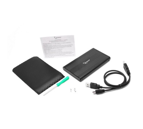Внешний корпус 2.5" Gembird EE2-U2S-5, черный, USB 2.0, SATA, металл Gembird  {100}