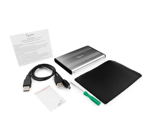 Внешний корпус 2.5" Gembird EE2-U2S-5-S, серебро, USB 2.0, SATA, металл Gembird {100} Внешний корпус 2.5" Gembird EE2-U2S-5-S, серебро, USB 2.0, SATA, металл Gembird {100}