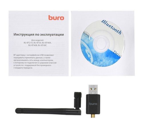 Адаптер USB Buro BU-BT40С Bluetooth 4.0+EDR class 1 100м черный Адаптер USB Buro BU-BT40С Bluetooth 4.0+EDR class 1 100м черный