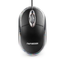 Мышь Гарнизон GM-100, USB, чип- Х, черный, 1000 DPI, 2кн.+колесо-кнопка
