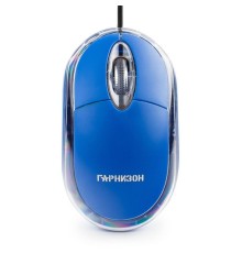 Мышь Гарнизон GM-100B, USB, чип- Х, синий, 1000 DPI, 2кн.+колесо-кнопка