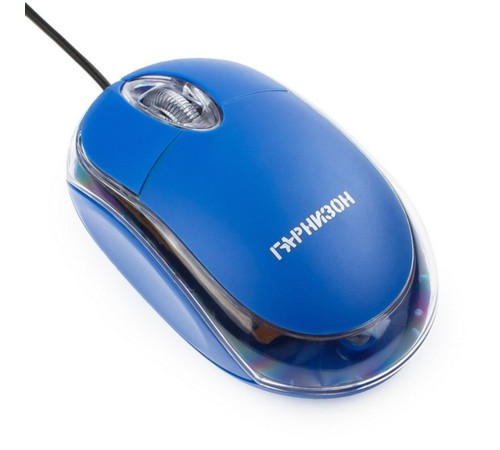 Мышь Гарнизон GM-100B, USB, чип- Х, синий, 1000 DPI, 2кн.+колесо-кнопка