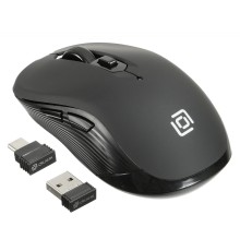 Мышь Оклик 610MWC черный оптическая (1600dpi) беспроводная USB/USB-C (5but)