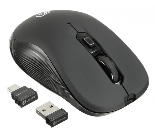 Мышь Оклик 610MWC черный оптическая (1600dpi) беспроводная USB/USB-C (5but) Мышь Оклик 610MWC черный оптическая (1600dpi) беспроводная USB/USB-C (5but)