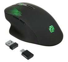 Мышь Оклик 636LWC черный оптическая (2400dpi) беспроводная USB/USB-C (6but)