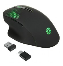 Мышь Оклик 636LWC черный оптическая (2400dpi) беспроводная USB/USB-C (6but)