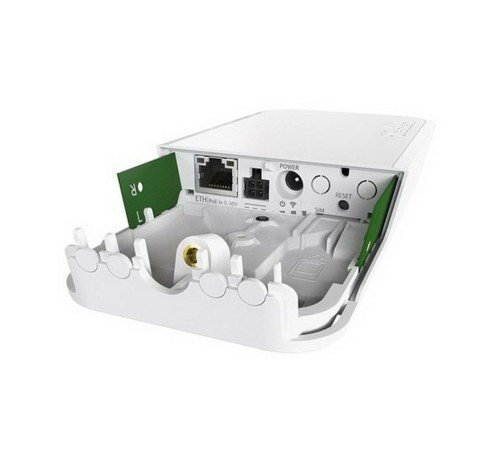 Точка доступа MikroTik wAP R with 650MHz CPU, 64MB RAM, 1xLAN, built-in 2.4Ghz 802.11b/g/n Dual Chain wireless with integrated antenna, miniPCI slot, LTE internal antenna with 2 x u.fl connectors, RouterOS L4, outd (RBwAPR-2nD)