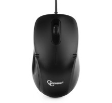 Мышь Gembird MOP-100, USB, черный, 2 кнопки+колесо кнопка, 1000 DPI, кабель 1.45м , (206844)