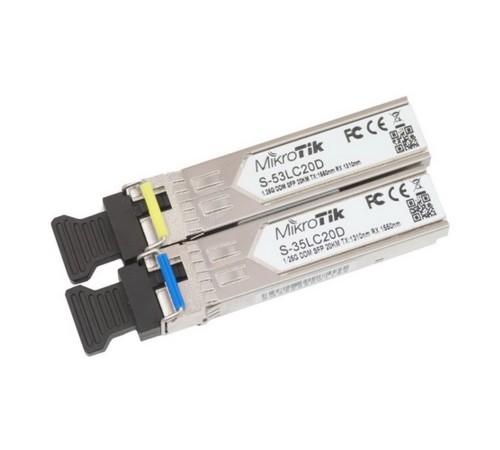 Трансивер MikroTik Pair of SFP modules, S-35LC20D (1.25G SM 20km T1310nm/R1550nm, Single LC-connector) + S-53LC20D (1.25G SM 20km T1550nm/R1310nm, Single LC-connector) (S-3553LC20D) Трансивер MikroTik Pair of SFP modules, S-35LC20D (1.25G SM 20km T1310nm/R1550nm, Single LC-connector) + S-53LC20D (1.25G SM 20km T1550nm/R1310nm, Single LC-connector) (S-3553LC20D)