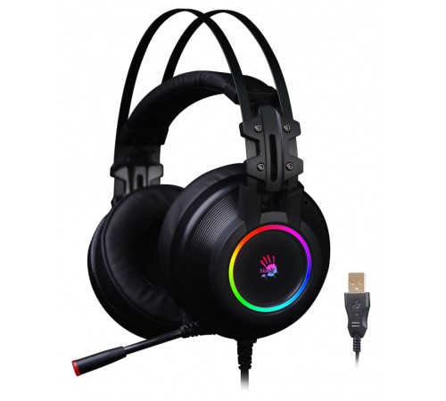 Наушники с микрофоном A4Tech Bloody G528C черный 2м мониторные USB оголовье (G528C) Наушники с микрофоном A4Tech Bloody G528C черный 2м мониторные USB оголовье (G528C)