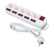 Сетевой фильтр Buro 500SH-1.8-SW-W 1.8м (5 розеток) белый (коробка)