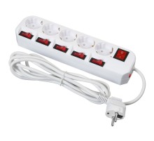 Сетевой фильтр Buro 500SH-3-SW-W 3м (5 розеток) белый (коробка)