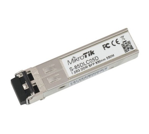 Трансивер MikroTik S-85DLC05D 1.25G SFP c 850nm Dual LC connector, with DDM Трансивер MikroTik S-85DLC05D 1.25G SFP c 850nm Dual LC connector, with DDM
