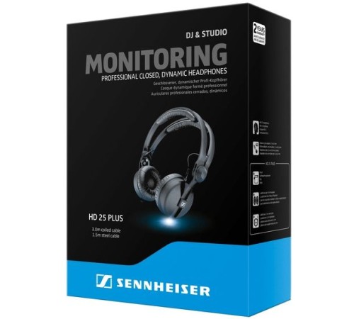 Наушники накладные Sennheiser HD 25 PLUS 1.5м черный проводные оголовье (506908) Наушники накладные Sennheiser HD 25 PLUS 1.5м черный проводные оголовье (506908)