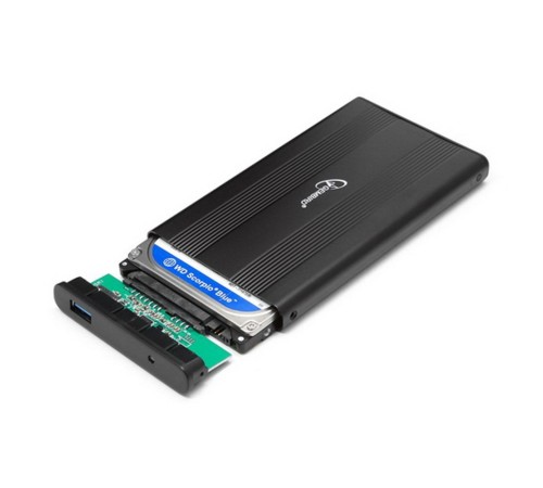 Внешний корпус 2.5" Gembird EE2-U3S-5, черный, USB 3.0, SATA, металл Gembird  {100}