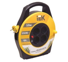 Сетевой удлинитель IEK Garden 10м (4 розетки) черный/желтый (пакет ПЭ)
