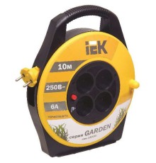 Сетевой удлинитель IEK Garden 10м (4 розетки) черный/желтый (пакет ПЭ)