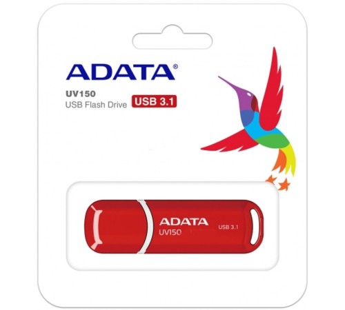 Флэш-накопитель USB3.1 64GB RED AUV150-64G-RRD ADATA Флэш-накопитель USB3.1 64GB RED AUV150-64G-RRD ADATA
