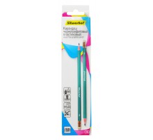 Карандаш ч/г Silwerhof Favorit 120635-00 2.2мм HB шестигран. пластик зеленый кор.европод. ластик