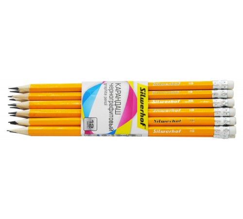 Карандаш ч/г Silwerhof Basic 120636-00 2мм HB шестигран. дерево карт.пер. ластик Карандаш ч/г Silwerhof Basic 120636-00 2мм HB шестигран. дерево карт.пер. ластик