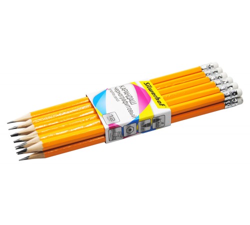 Карандаш ч/г Silwerhof Basic 120636-00 2мм HB шестигран. дерево карт.пер. ластик Карандаш ч/г Silwerhof Basic 120636-00 2мм HB шестигран. дерево карт.пер. ластик