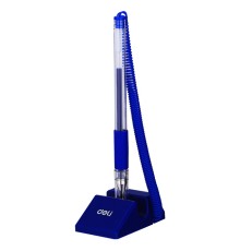 Ручка гелевая Deli E6791BLUE Daily на подставке 0.5мм резин. манжета прозрачный синие чернила